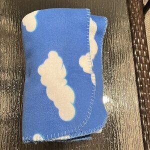 Blue Blanket with White Cloud Pattern